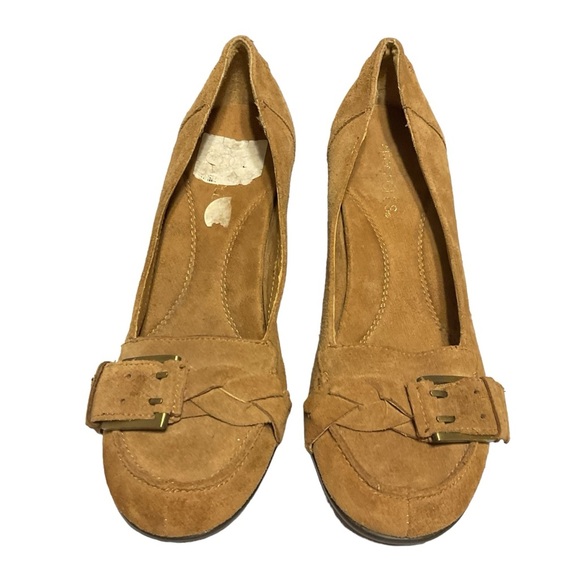 Aerosoles Roler Derby Heels Suede Tan Buckle‎ size 10 - Picture 2 of 10